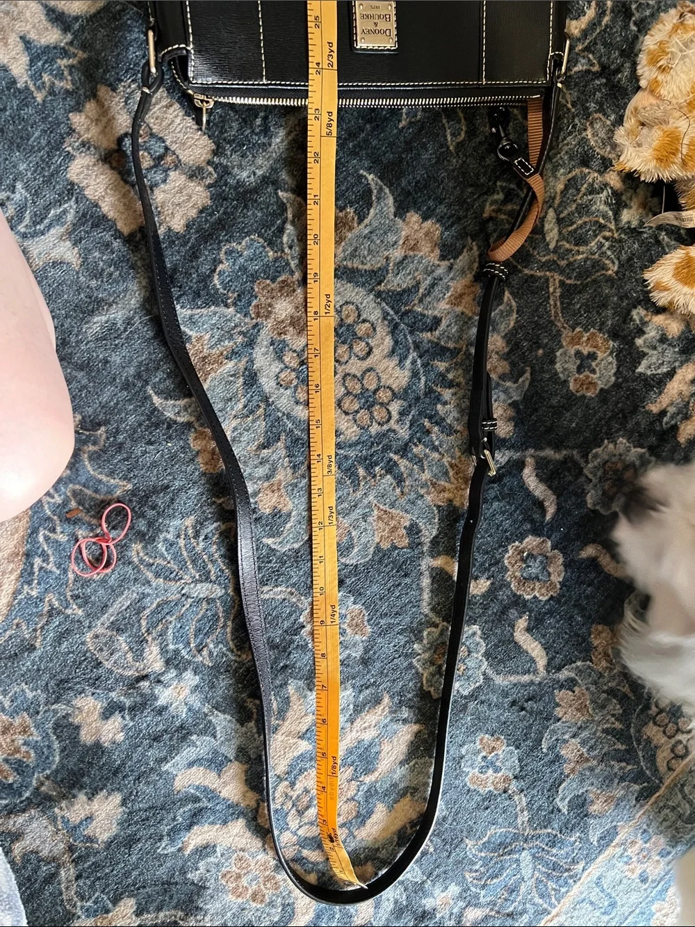 Dooney & Bourke Black Leather Crossbody with Contrast Stitching